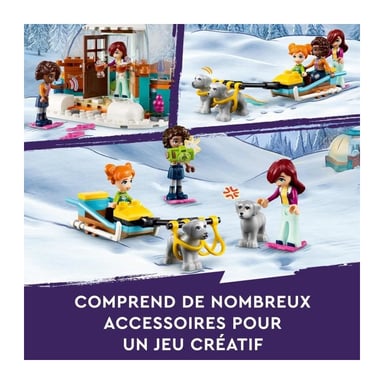 LEGO Friends 41760 Les Vacances en Igloo, Jouets d'Hiver avec Chiens de Traîneau, Mini-Poupées, pour Enfants Des 8 Ans