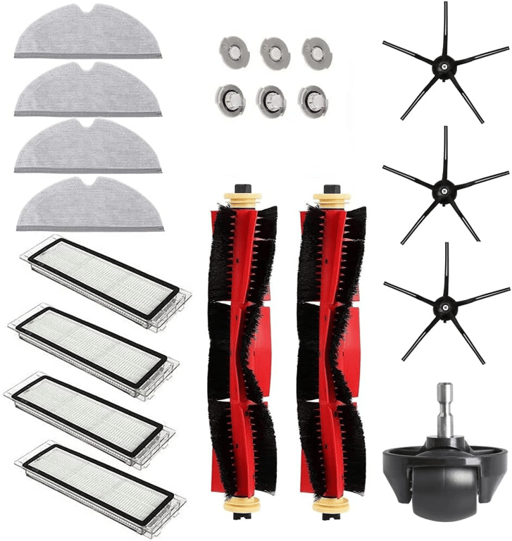 Kit Accessoires Aspirateur Xiaomi Mi Robot S6 S60 S65 S5 Max T6 - 2 Brosses Principales, 4 Brosses Latérales, 4 Filtres HEPA