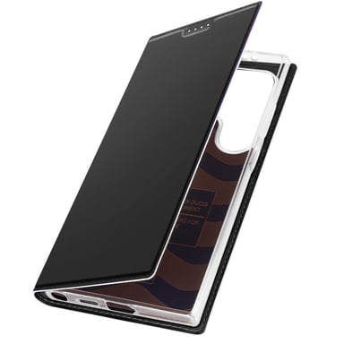 Dux Ducis Funda con cierre para Galaxy S24 Ultra efecto satinado, Dux Ducis Negro
