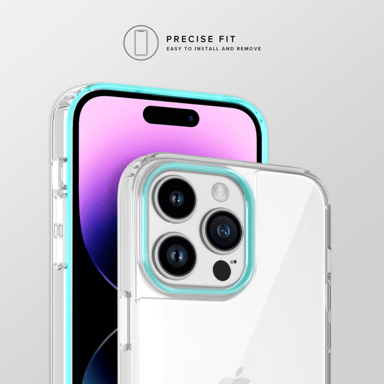 Custodia antiurto ibrida antibatterica invisibile per Apple iPhone 14 Pro, trasparente