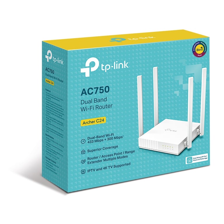 TP Link ARCHER C24 routeur sans fil Fast Ethernet Bi bande 2 4 GHz / 5 GHz Neuf - vue 2
