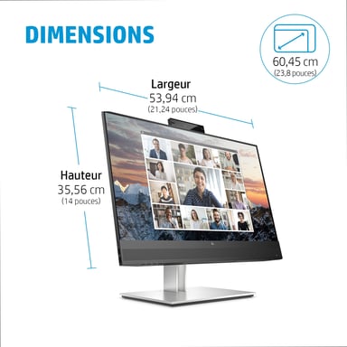 HP E24m G4 Monitor PC a schermo piatto 60,5 cm (23,8'') 1920 x 1080 pixel Full HD Nero, Argento