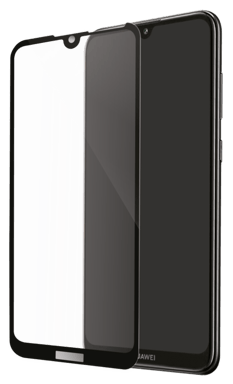 Protector de pantalla de cristal templado (100% cobertura de superficie) para Huawei Y7 2019, Negro