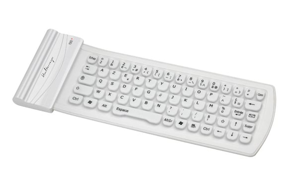 Mini Clavier Bluetooth en Silicone, Halterrego - Blanc