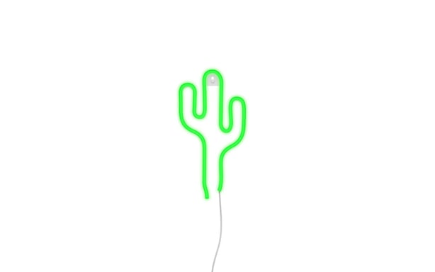 GINGA Lampe LED Cactus Décorative – Éclairage ambiance, Fonctionne sur piles ou USB-A, Design lumineux -Vert