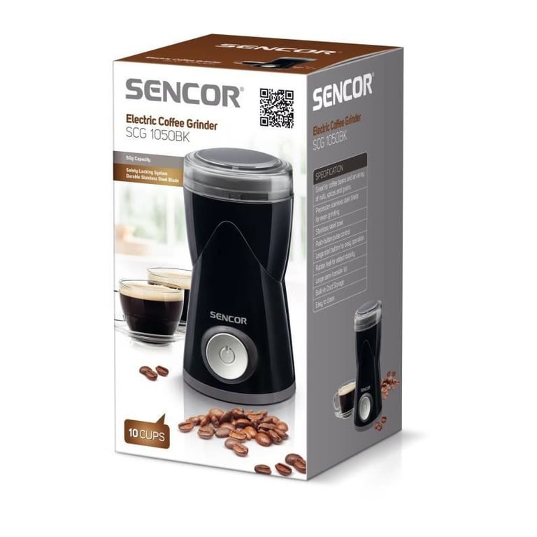Moulin à café électrique SENCOR SCG 1050BK Capacité de 50 g Finesse du café moulu réglable - vue 5