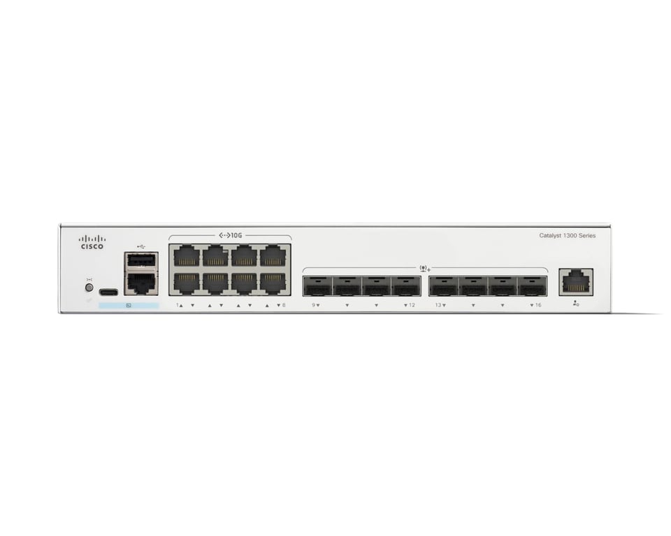 Cisco Catalyst 1300 16XTS Commutateur C3 intelligent 8 x 10GBase T + 8 x 10 Gigabit SFP+ Montable sur rack - vue 3