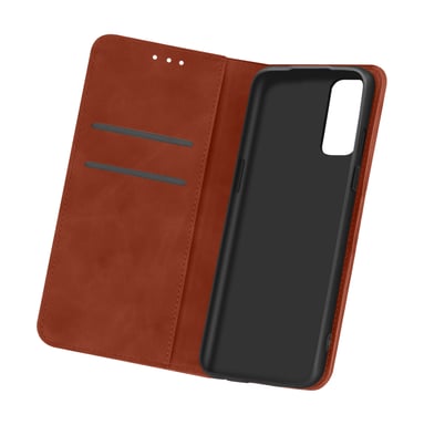 Funda OnePlus 9 Folio Vintage Función Soporte y Tarjetero - Marrón