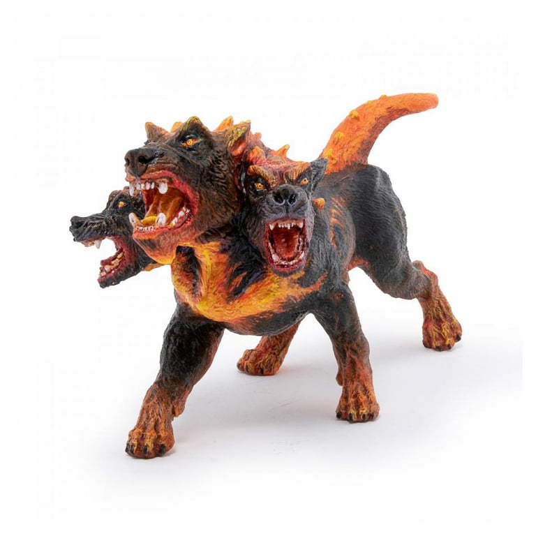 Figurine Papo Cerbère de feu Gardien des Enfers en Monde Médiéval Fantastique Neuf