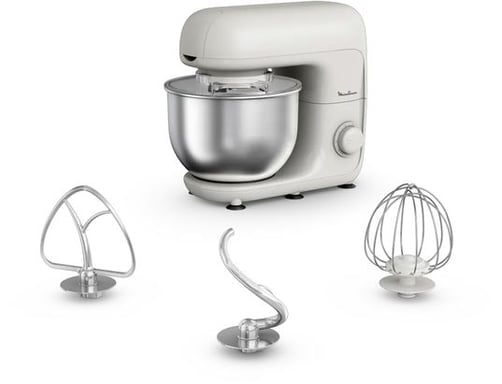 Robot pâtissier MOUX QA160110 avec bol en acier inoxydable de 4.8L et 6 vitesses