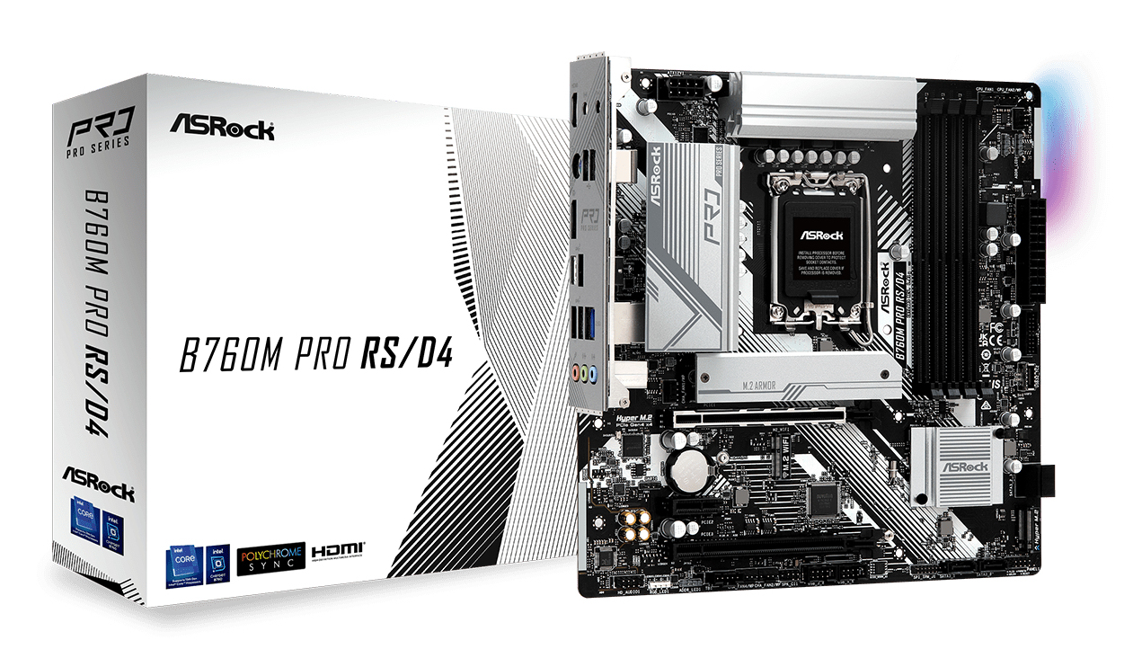 Asrock B760M PRO RSD4 Intel B760 LGA 1700 micro ATX Neuf - vue 5
