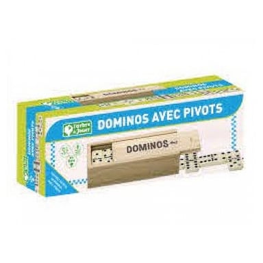 Dominó en caja de madera con pivotes - 28 piezas de calidad