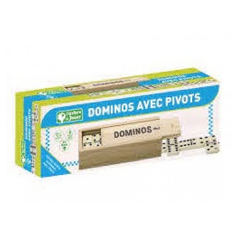 Jeu de Dominos en Coffret en Bois avec Pivots 28 Pièces de Qualité Neuf