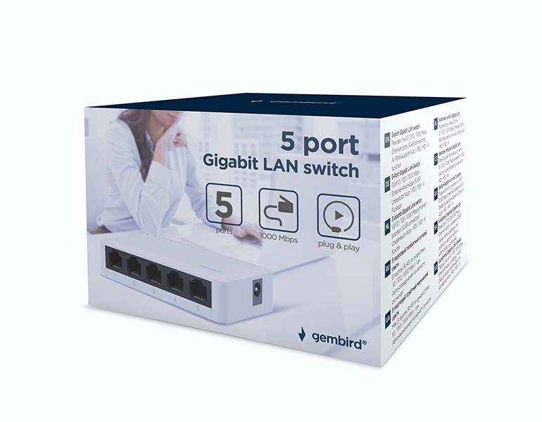 Gembird NSW G5 01 commutateur réseau Non géré Gigabit Ethernet 101001000 Neuf - vue 3