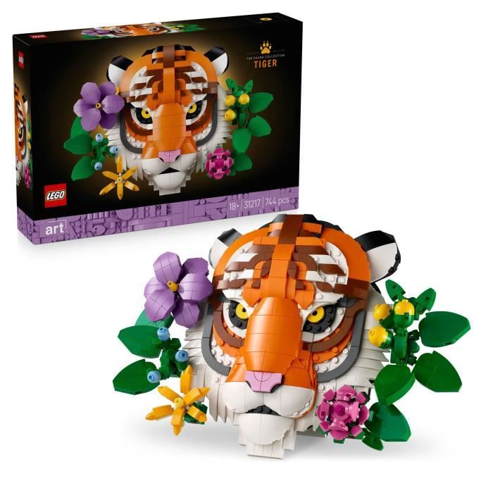 Art 31217 La Collection Faune – Le Tigre - Set Adulte - Décoration Murale Avec Fleurs - Neuf