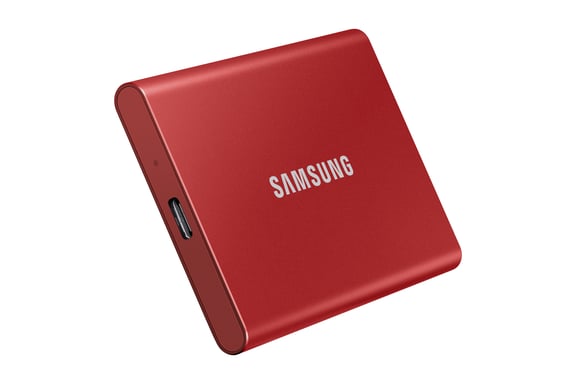 SSD EXT SAMSUNG T7 1TO rojo metálico USB 3.2 Gen 2 MU-PC1T0R/WW