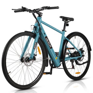 Bicicletta elettrica VARUN C7007 da 28 pollici con batteria da 36 V 10 Ah e sensore di coppia