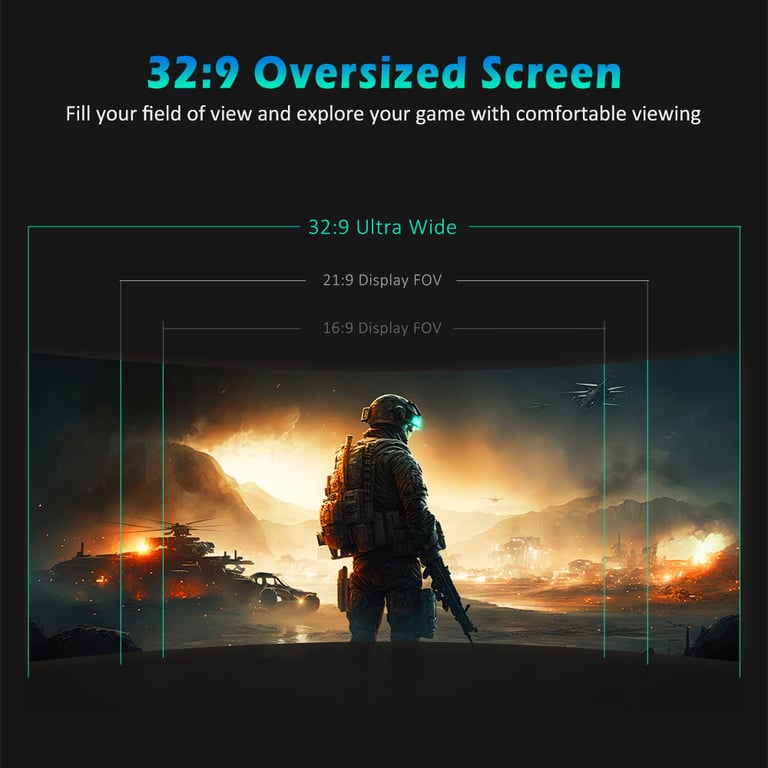 TITAN ARMY C49SHC Moniteur de jeu de 49 pouces 3840*1080 panneau CSOT HVA écran incurvé surdimensionné 32:9 taux de rafraîchissement élevé de 144Hz Smart PIPPBP écran partagé Adaptive Sync Neuf - vue 2