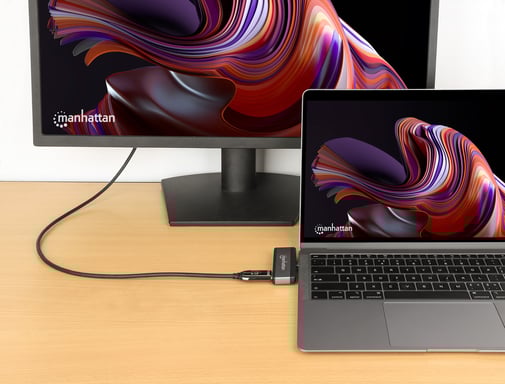 Manhattan 190404 base para portátil y replicador de puertos Alámbrico USB 3.2 Gen 2 (3.1 Gen 2) Type-C Gris