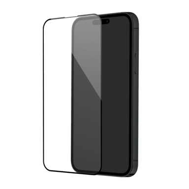 Protection d'écran en verre trempé (100% de surface couverte) pour Apple iPhone 15 Pro, Noir