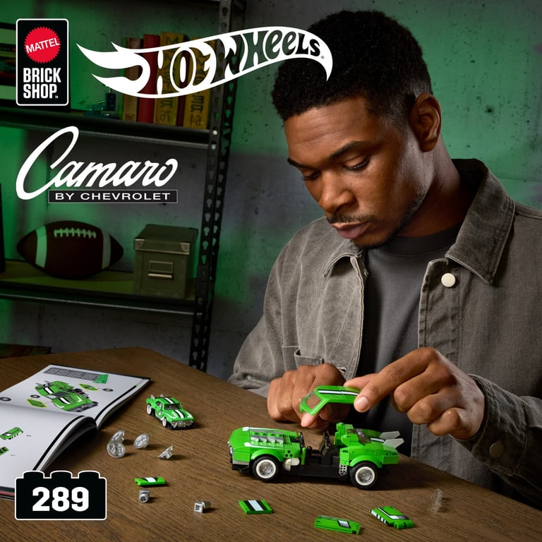 Mattel Brick Shop Hot Wheels Coffret de Construction Custom Camaro 1968 de Mattel Brick Shop série Speed avec 289 pièces pour les collectionneurs adultes et enfants à partir de JFT16 - vue 3