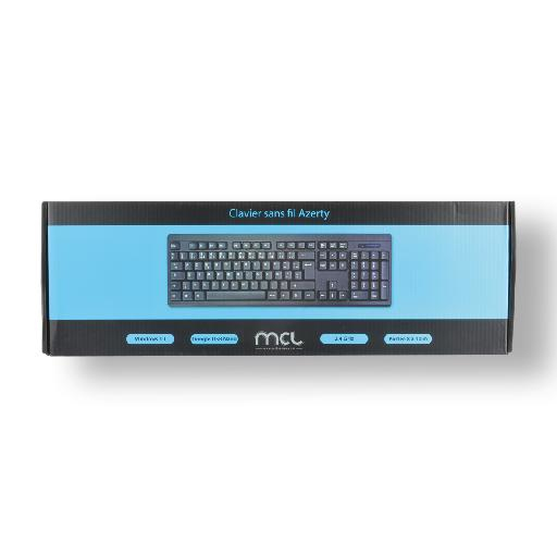 MCL ACK-301W/N teclado RF inalámbrico AZERTY Francés Negro