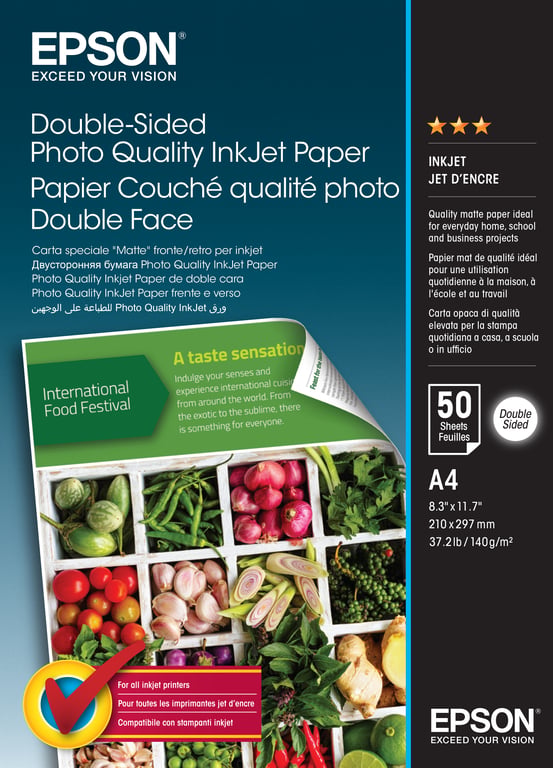EPSON Double-Sided Photo Quality Inkjet Paper - Neuf