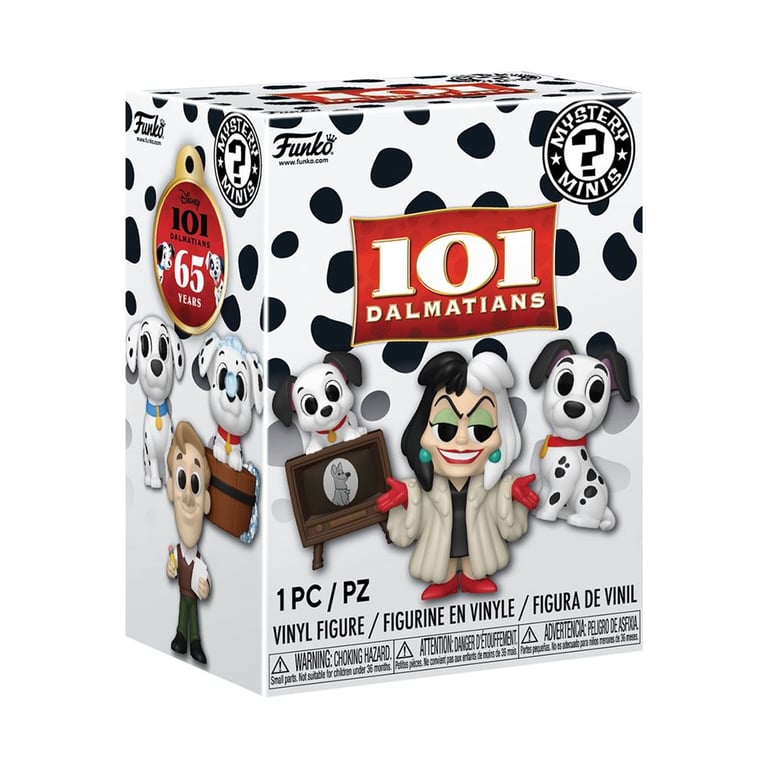 Figurine Mystery Mini Funko 101 Dalmatians Blind Box Vinyle ~7,6 cm Coloris unique - Neuf
