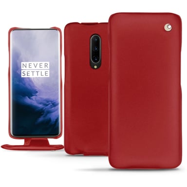 Housse cuir OnePlus 7 Pro -  - Rouge - Cuir lisse