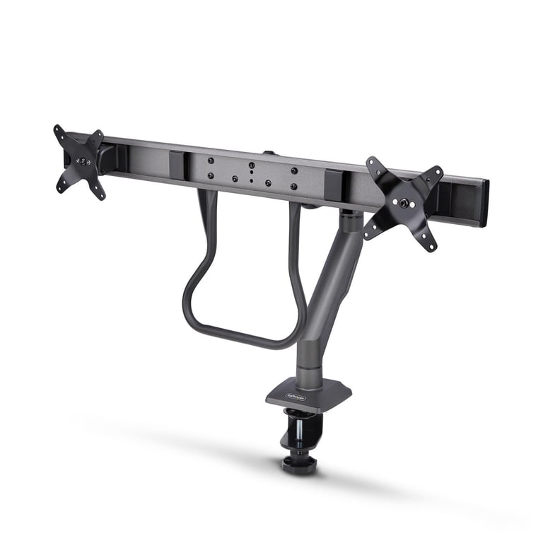 StarTech.com Bras pour Double Moniteur avec Barre Transversale Écrans Jusqu'à 27 VESA 75x75100x100 Max 15kg Pince en C Entièrement Articulé Ressort Mécanique TAA Neuf
