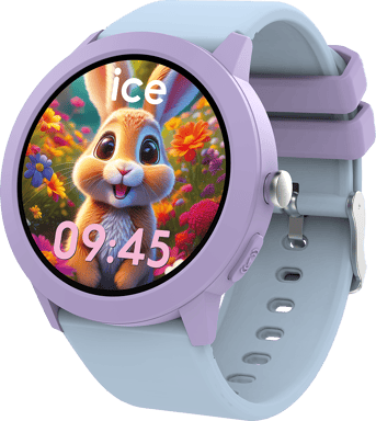 Montre ICE SMART Junior RD 3.0 Find My Ronde avec Bracelet Silicone Violet soft bleu Ice Watch