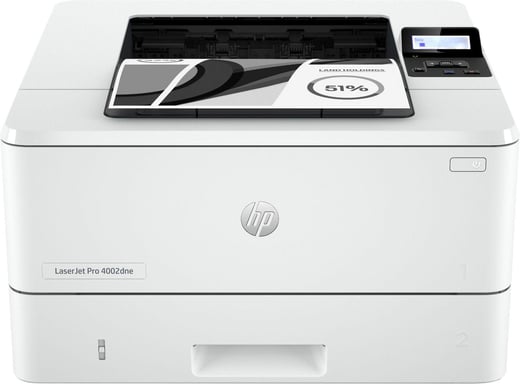 HP Laserjet Pro 4002dne 2Z605E, Stampante a Singola Funzione Laser A4, Monocromatica, Fronte/Retro Automatico in b/n, 40 ppm, HP Smart, 3 Mesi di Piano Toner Instant Ink incluso con HP+, Bianca