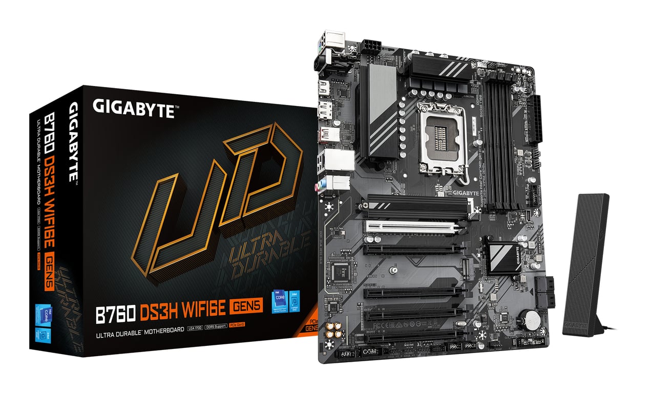 GIGABYTE B760 DS3H WIFI6E GEN5 Carte Mère – Compatible avec processeurs Intel Core 14e génération VRM numérique 8+2+1 phases j