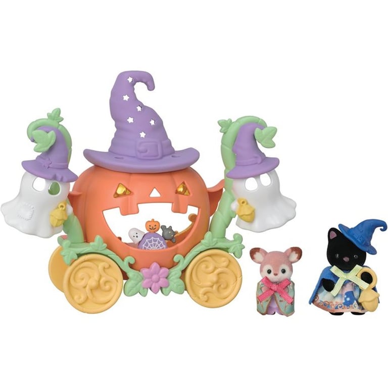 Jeu Sylvanian Families Carrosse Citrouille Halloween Édition Limitée 5869 avec 2 bébés, costumes de fantômes et accessoires Multicolore - Neuf