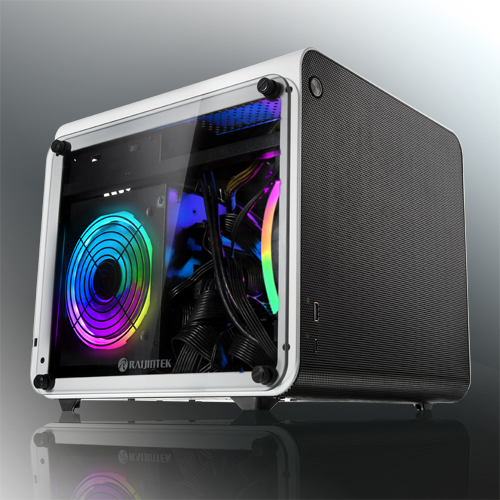 Raijintek METIS EVO TG Mini ITX Gehäuse Tempered Glass rot - vue 3