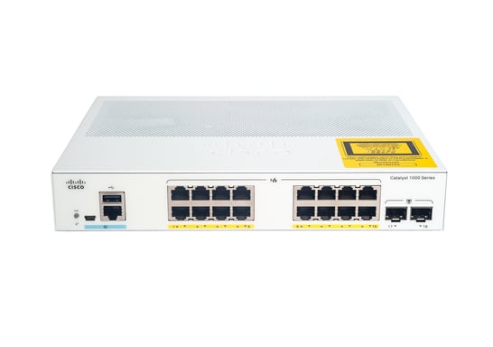 Cisco Catalyst C1000-16P-E-2G-L commutateur réseau Géré L2 Gigabit Ethernet (10/100/1000) Connexion Ethernet, supportant l'alimentation via ce port (PoE) Gris