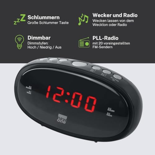 Radio réveil PLL New One CR 100 Double alarme - vue 5