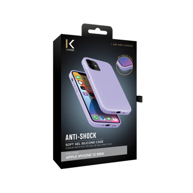 (O) Coque antichoc en gel de silicone doux pour Apple iPhone 12 mini, Violet Lilas
