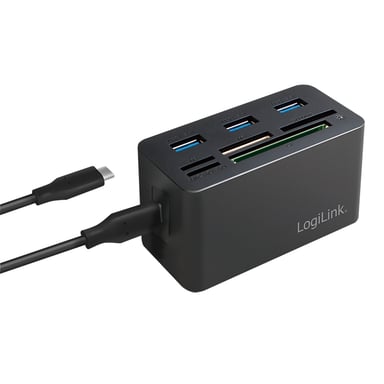 LogiLink CR0046 base para portátil y replicador de puertos Alámbrico USB 3.2 Gen 1 (3.1 Gen 1) Type-C Negro