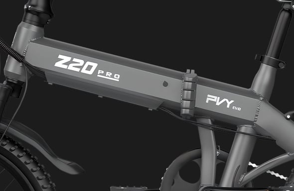 Bicicleta eléctrica plegable PVY Z20 PRO EVO con APP y sensor de par, batería de 36 V y 14,5 Ah - Gris