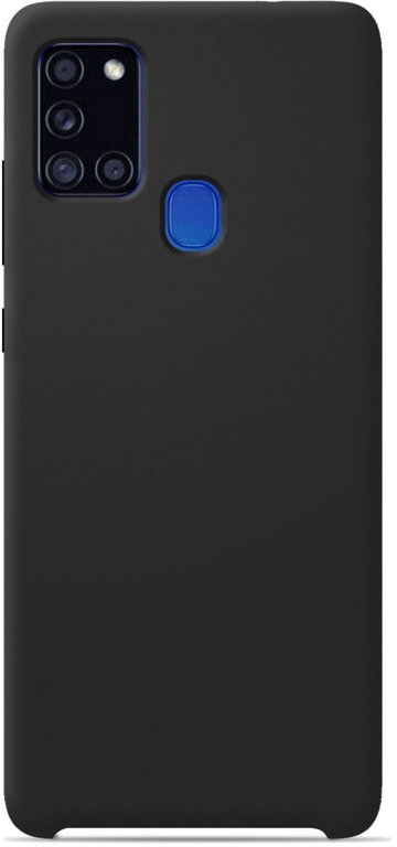 Coque silicone unie compatible Soft Touch Noir Samsung Galaxy A21S