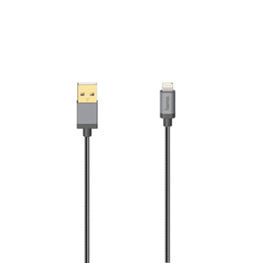 Câble USB pour iPhone/iPad avec connection Lightning, USB 2.0, métal, 0,75m