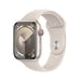 Watch Series 9 GPS + Cellulaire, boitier en aluminium de 45 mm avec boucle en caoutchouc, Beige, S/M