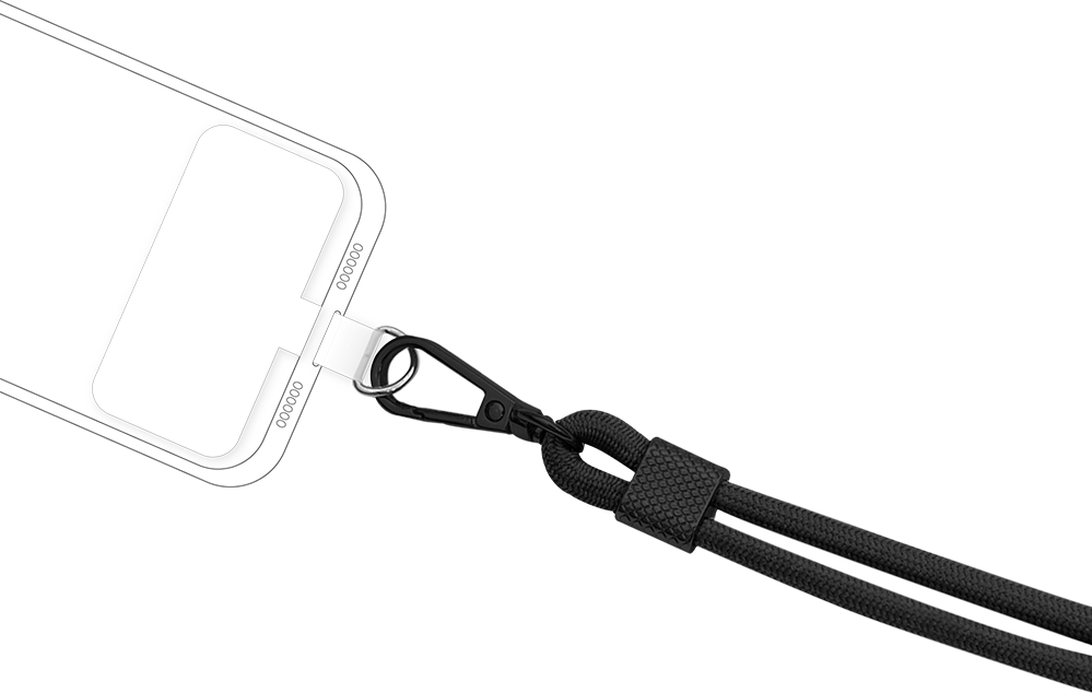 Bandoulière Cordon Universelle Amovible Noire Bigben - Neuf