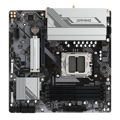 GIGABYTE B650M GAMING PLUS WIFI Carte mère - Processeurs AMD Ryzen 9000, VRM 5+2+2 phases, jusqu'à 8000 MHz DDR5, 2xPCIe 4.0 M.2, LAN 2.5GbE, WIFI 6E, USB 3.2 Gen 1