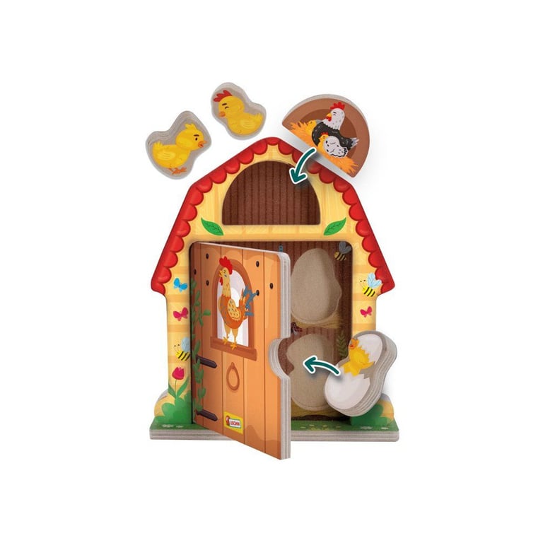 Jouer et Apprendre Famille de la Campagne Jeu déveil en bois LISCIANI Logique et imagination - vue 4