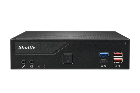 Shuttle Slim PC DH770 , S1700, 2x HDMI, 2x DP , 2x 2,5G LAN, 2x COM, 8x USB, 1x 2,5'', 2x M.2, funzionamento 24/7, attacchi VESA