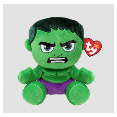 TY Marvel Hulk peluche - Modelo pequeño, suave y mimoso