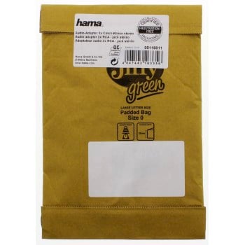 Adaptateur audio, 2 fiches mâles RCA - fiche femelle jack 3,5 mm stéréo