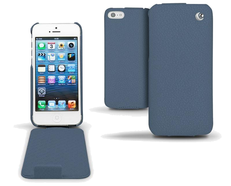 Housse cuir Apple iPhone 5 - Rabat vertical - Indigo ( Pantone 303U ) - NOREVE
